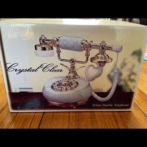 Rotary telephone marble white